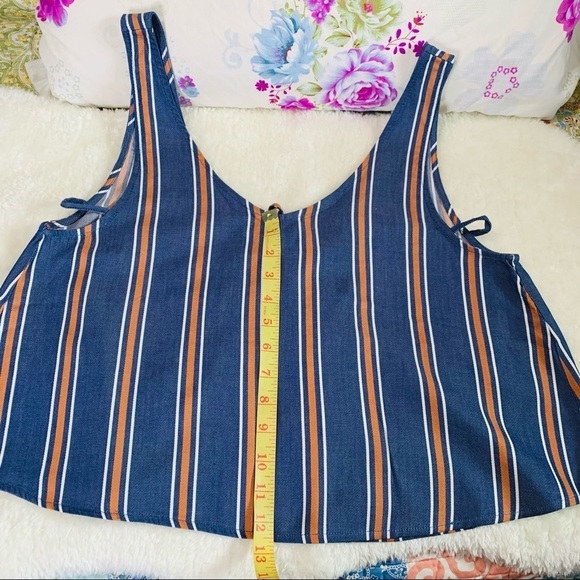 Salt Water Luxe Indigo Stripped Summer Women Top Size Small - Picture 6 of 15